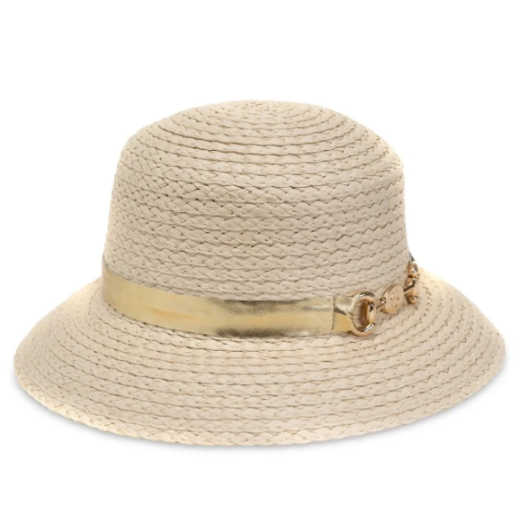 Giani Bernini Women's Embellished Straw Cloche Hat - Natural - Picture 1 of 1